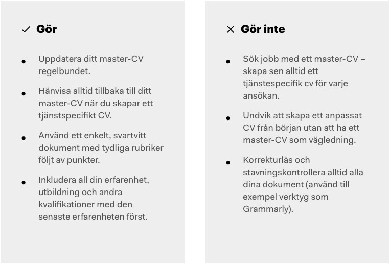 Att göra eller inte göra med mjukvaruutvecklare-cv